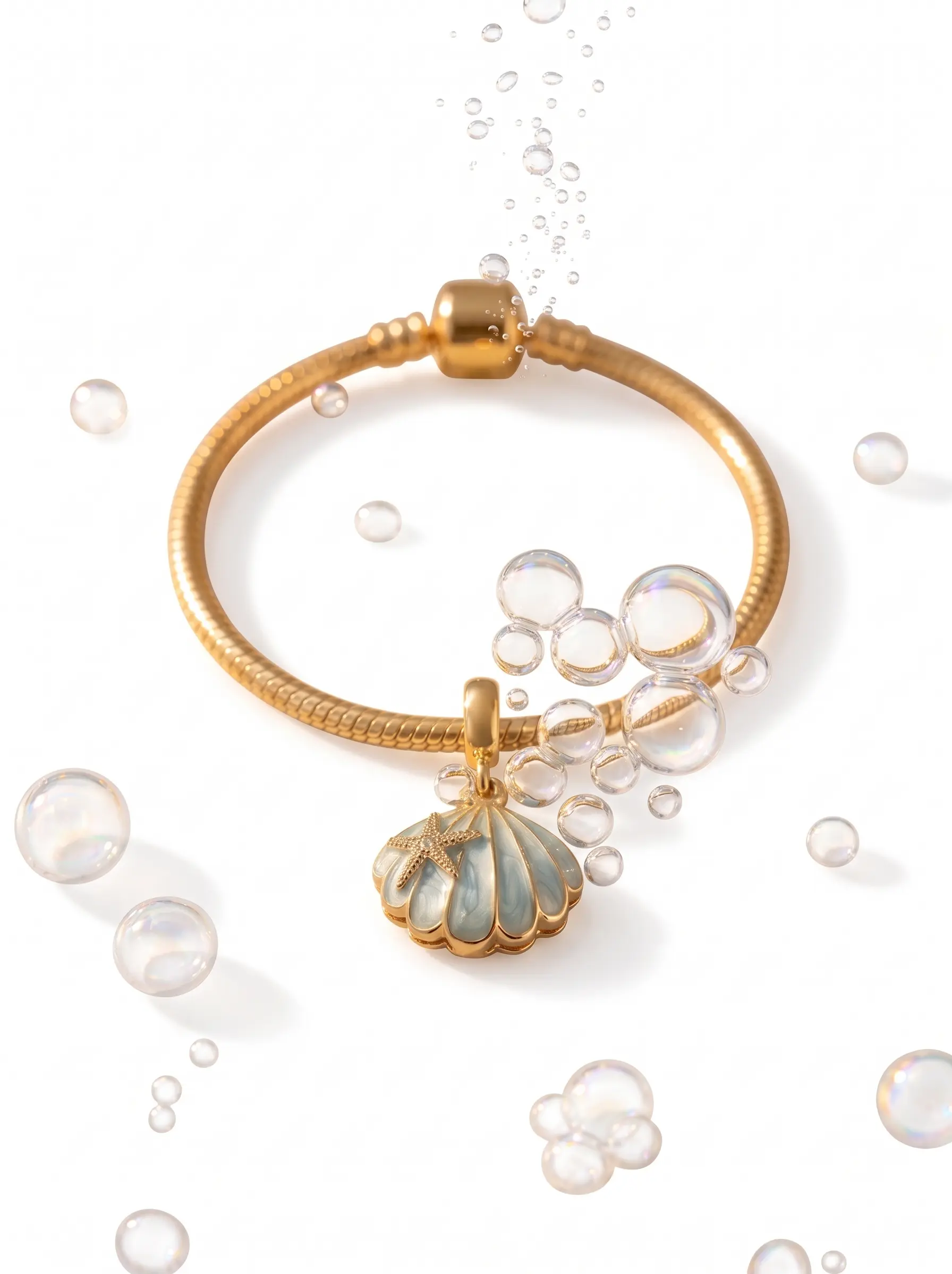 Charm Colgante de Concha Azul con Estrella de Mar - Joyería y Accesorios - Imagen 2
