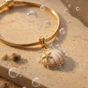 Charm Colgante de Concha Marina con Estrella - Joyería y Accesorios