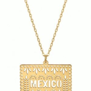 Collar de Papel Picado "México" Dorado y Plateado - Colección Viva México