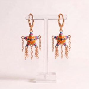 Aretes de Piñata de Estrella Tricolor - Colección de Joyería Viva México