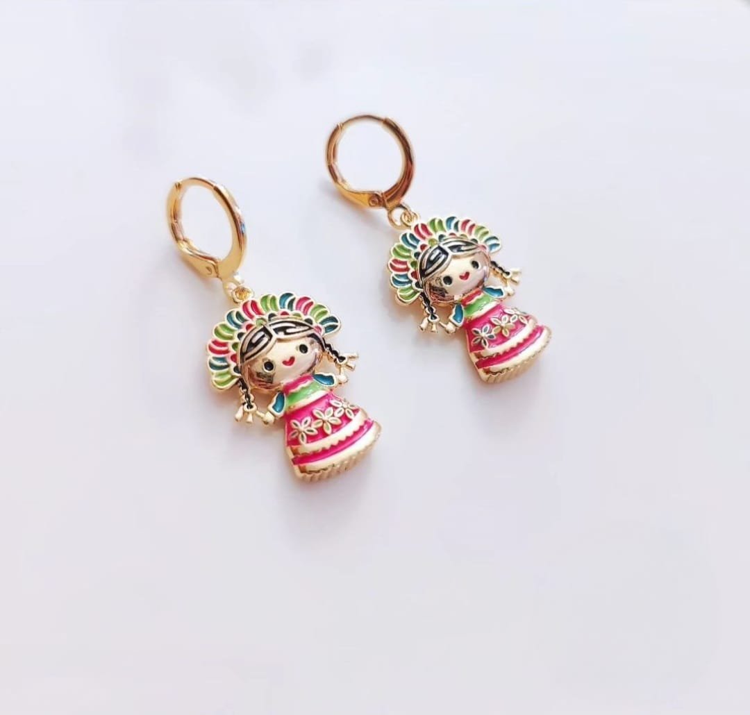 Aretes de Muñequita Lele Tradicional - Colección Viva México